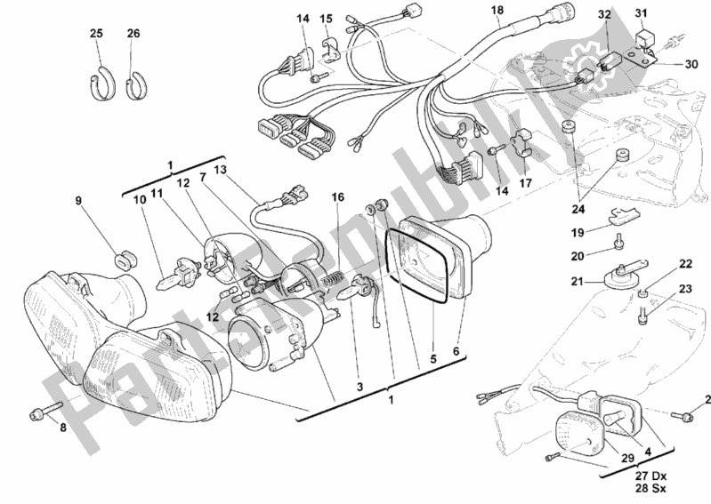 Todas las partes para Faro de Ducati Superbike 996 SPS 1999